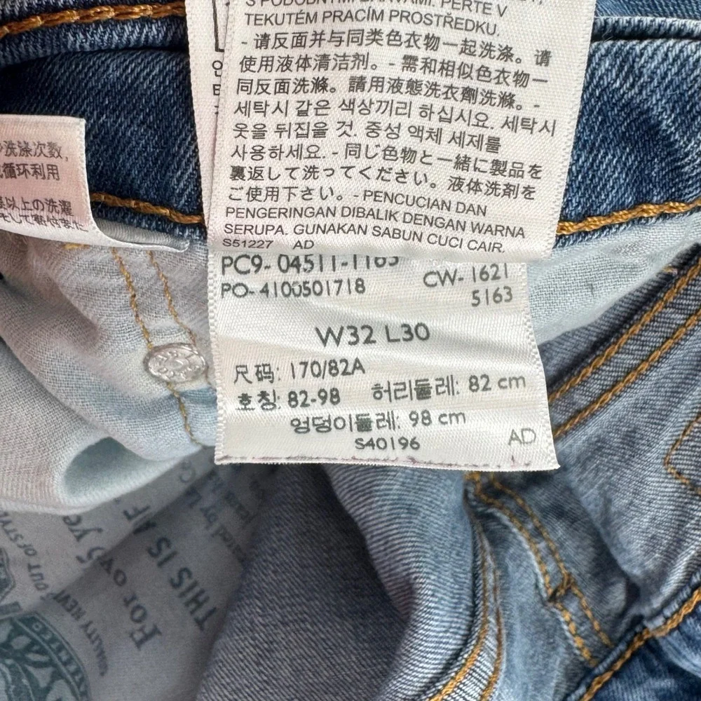 Levis 511‎ Slim Fit Mens Jeans 32x30 Medium Wash Blue Denim Pants 04511-1907